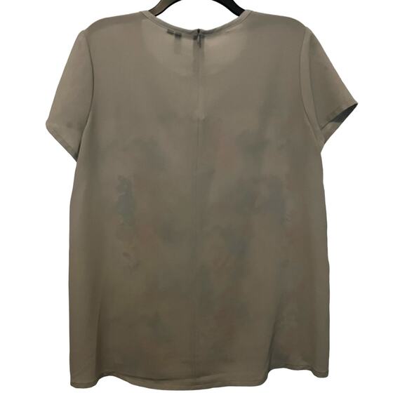 Kut from the Kloth Floral Blouse Gray Short Sleeve Medium - Picture 4 of 6